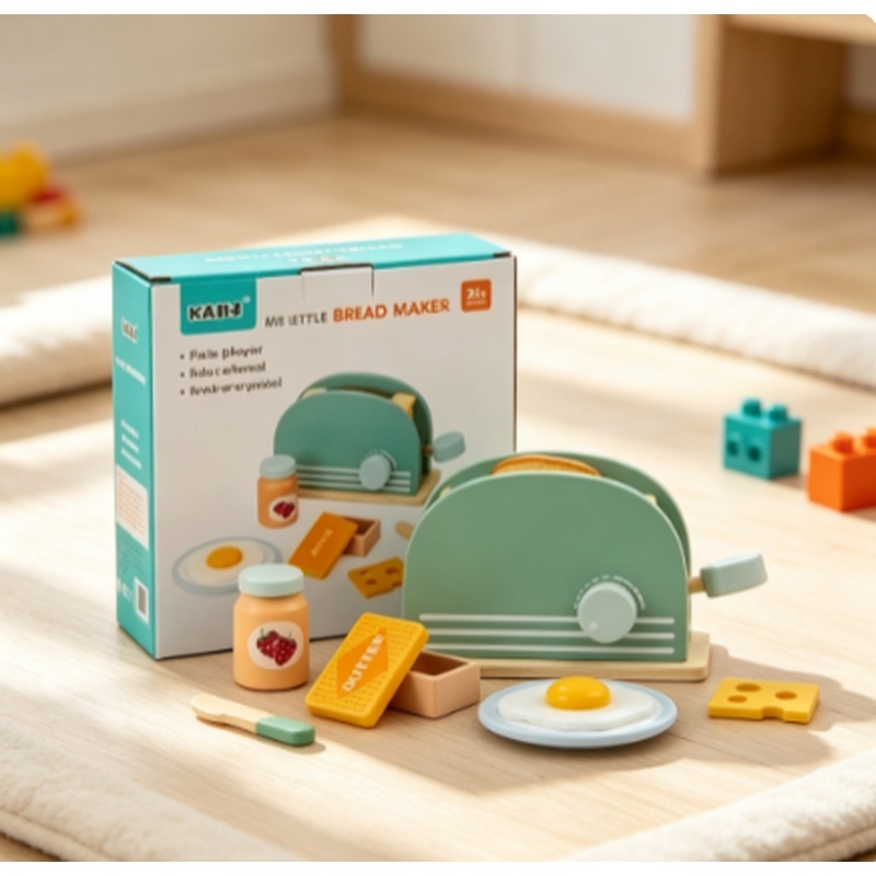 Kitchen Appliances For Kids - Brinquedo de Madeira Simulador de Torradeira