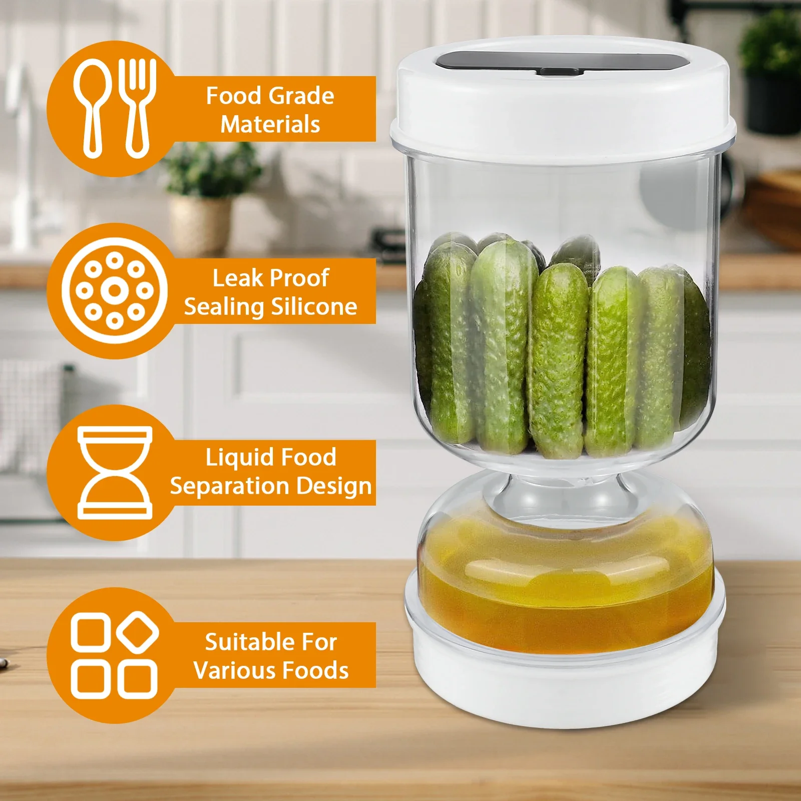 Recipiente de picles com separ - Kitchen Appliances Manufacturers avaliação e preço